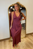 RD Style Drimma V Neck Maxi Dress Burgundy