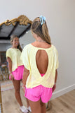 Side Overlap Activewear Shorts Neon Pink