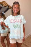 Jesus Loves You Patchwork Top Mint