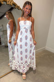 Wavy Bloom Midi Dress Cream