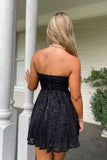 Black Beauty Sequin Strapless Homecoming Dress