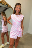 Wren Printed Wrap Athletic Dress Pink
