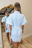Blaire Bubble Floral Dress Blue