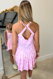 Bow Break Point Athletic Dress Pink