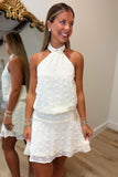 Dot the Day Halter Dress Cream