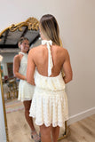Dot the Day Halter Dress Cream