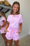 Polka Dot Prism Short Set Pink