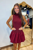 Burgundy Nights Sweater Bubble Dress