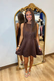 Chestnut Cheer Suede Dress Brown