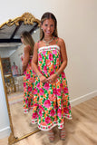 Bold Florals Maxi Dress Pink