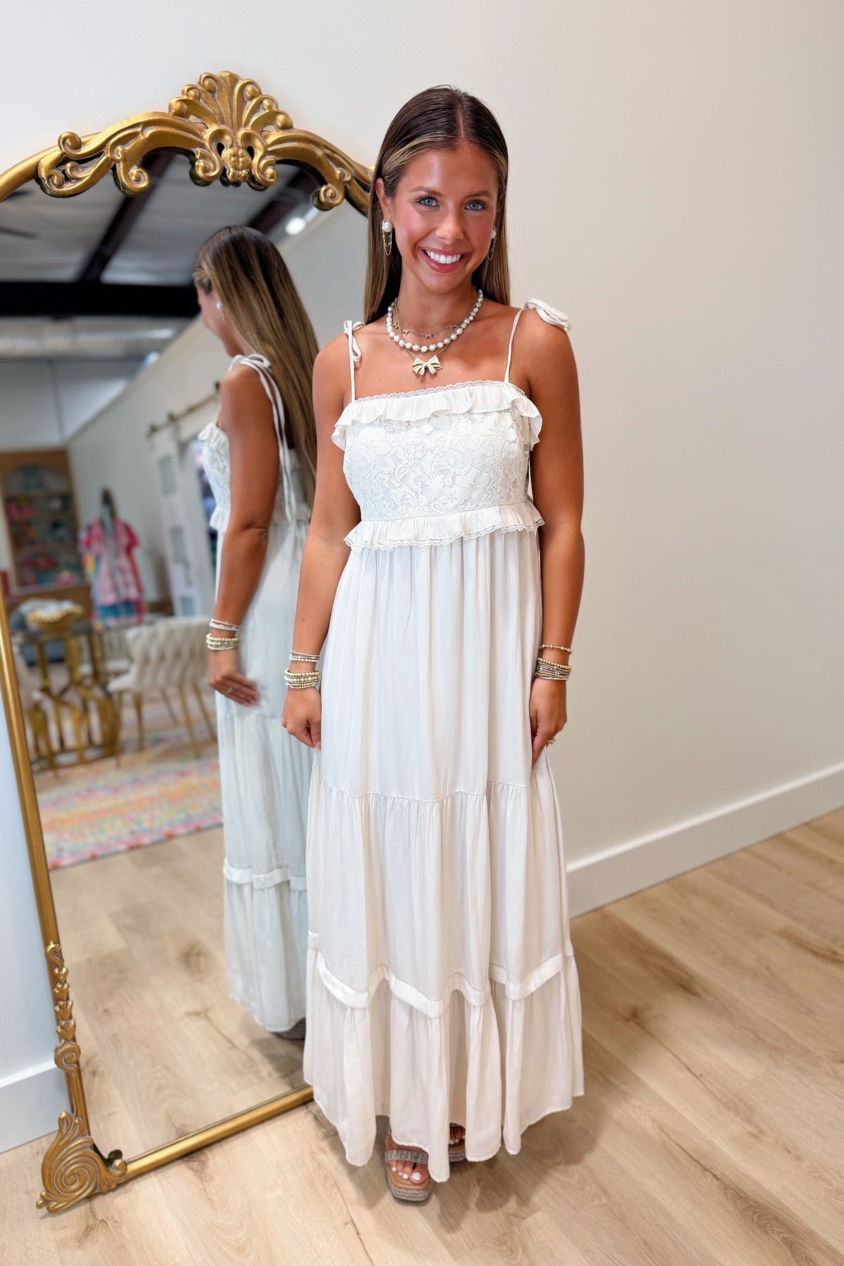 Sandy Portraits Lace Maxi Dress