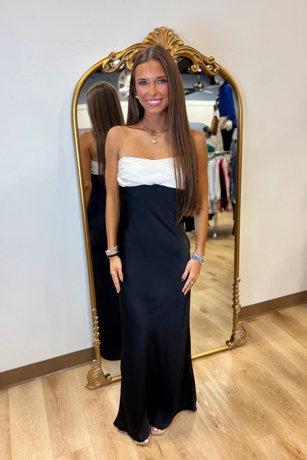 Formal Fling Satin Dress Black