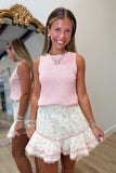 Girly Girl Floral Skort Blush