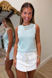 Shimmer Sleeveless Sweater Mint