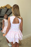 Petal Point Open Back Athletic Dress Pink