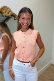 Making Memories Scalloped Sweater Tank Peach