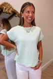 Summer Waves Knit Sweater Top Mint