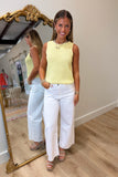 Shimmer Sleeveless Sweater Yellow