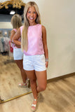 Baylor Back Bow Top Pink