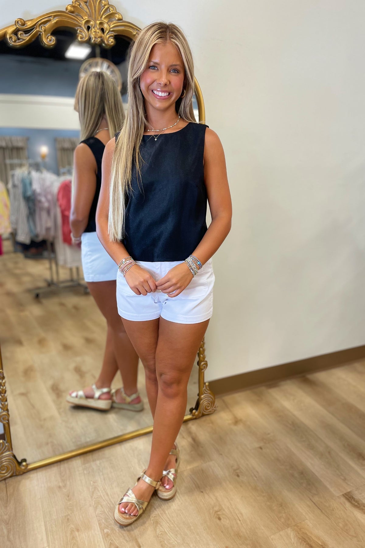 Baylor Back Bow Top Black