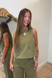 Equestrian Muse Buckle Pant Set Olive