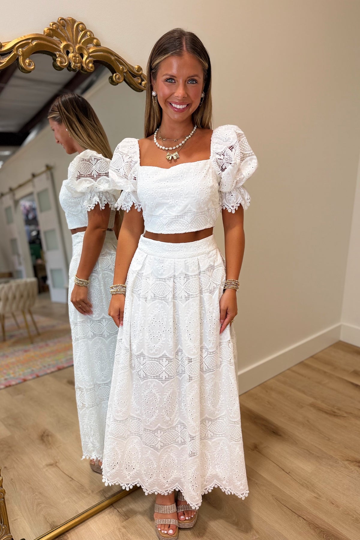 Resort Escapre Skirt Set White