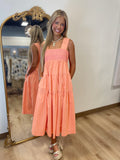 Sunkist Tiered Midi Dress