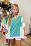 Color Block Craze Top Sage