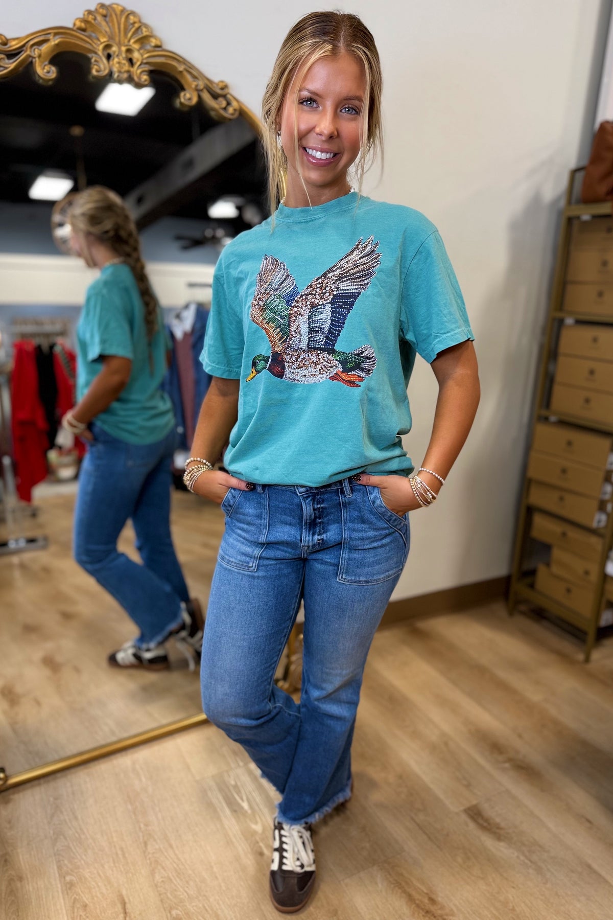 In The Wild Duck Graphic Tee Teal