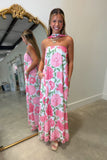 Sydney Strapless Floral Scarf Maxi Dress