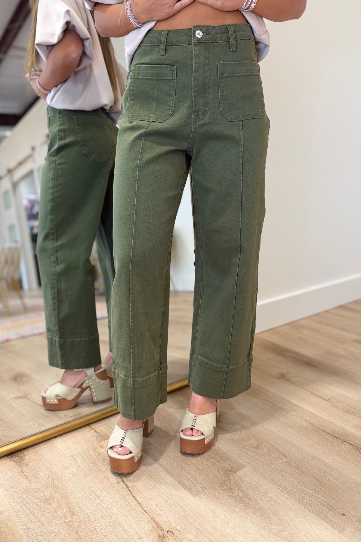 Go To Front Pocket Pants Olive