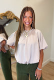 Oakland Bubble Blouse Cream