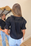 Evie Ruffle Top Black
