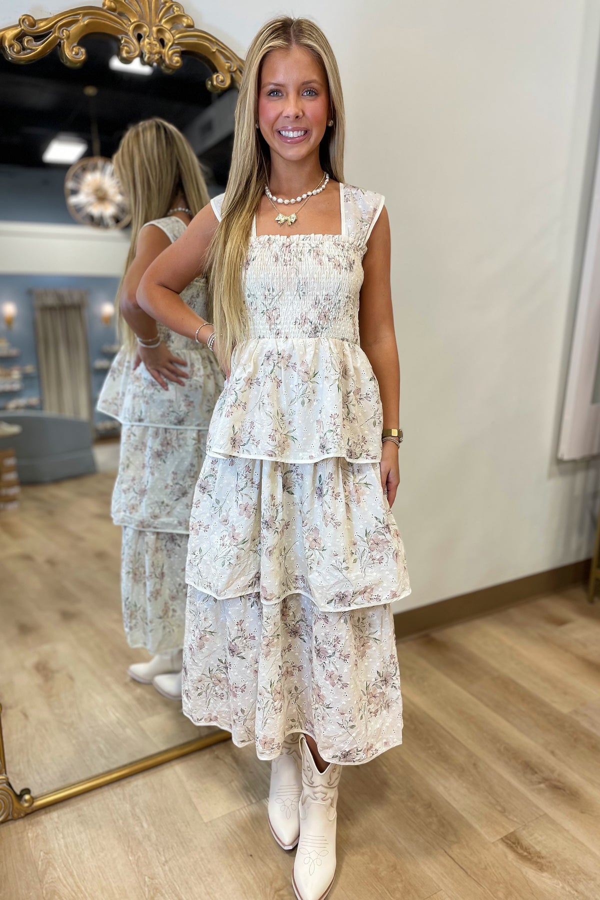 Wandering Petals Midi Dress