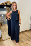 Jumping Into Fall Jumpsuit Black