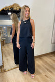 Jumping Into Fall Jumpsuit Black