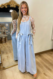 Denim Bow Jumpsuit