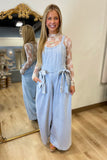 Denim Bow Jumpsuit