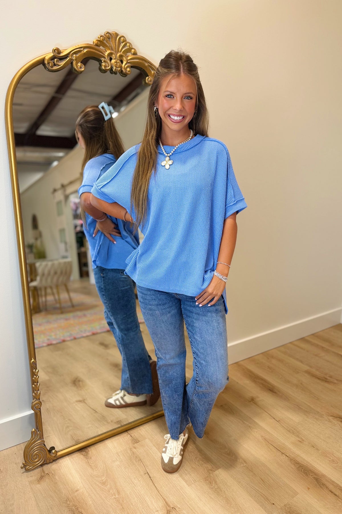 Alexander Ribbed Top Cornflower Blue