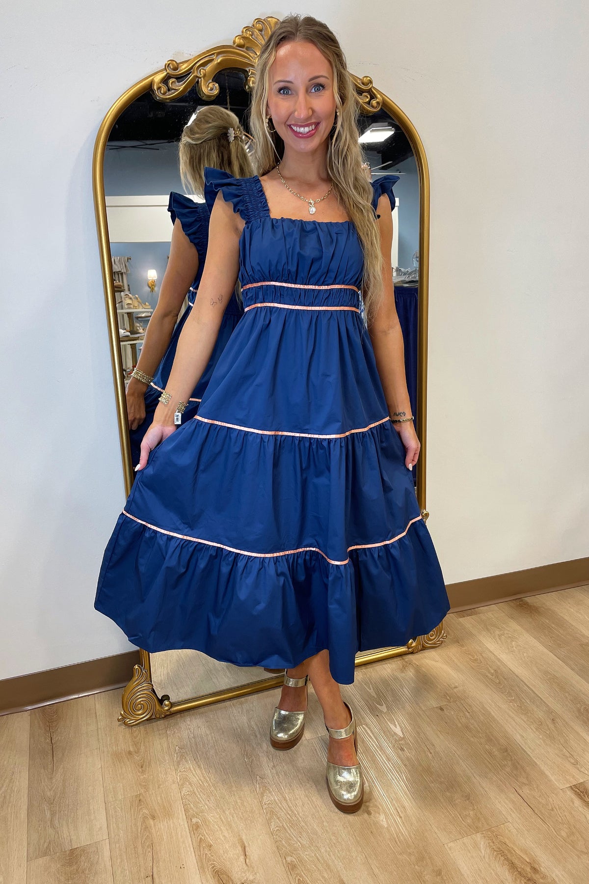 Moonlight Midi Dress Navy