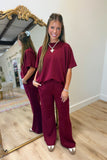 On Time Scuba Pant Set Burgundy