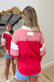 Casual 4th Contrast Top Red
