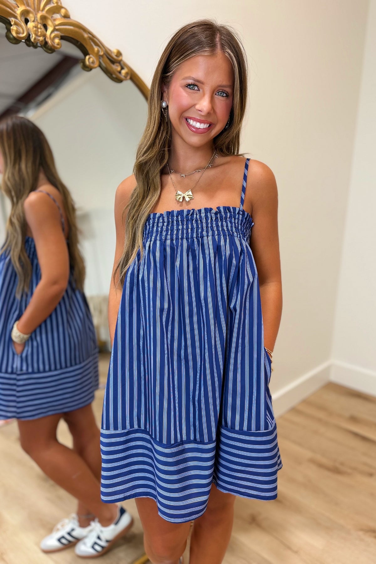 Salute to the Navy Striped Mini Dress