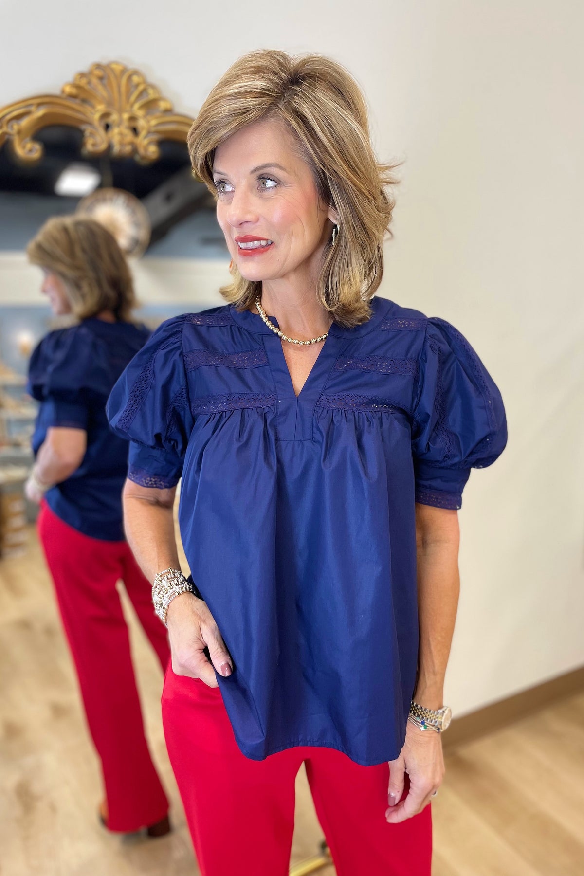 Checker Print Set Cheers to Checker Print Set Navy – Expectations Too