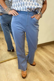 Solid Bootcut Slacks Blue