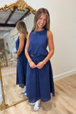 Liberty Eyelet Lace 2 Piece Skirt Set Navy