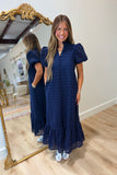 American Belle Eyelet Dress Navy