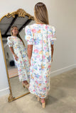 Petal Sonata Floral Midi Dress Cream