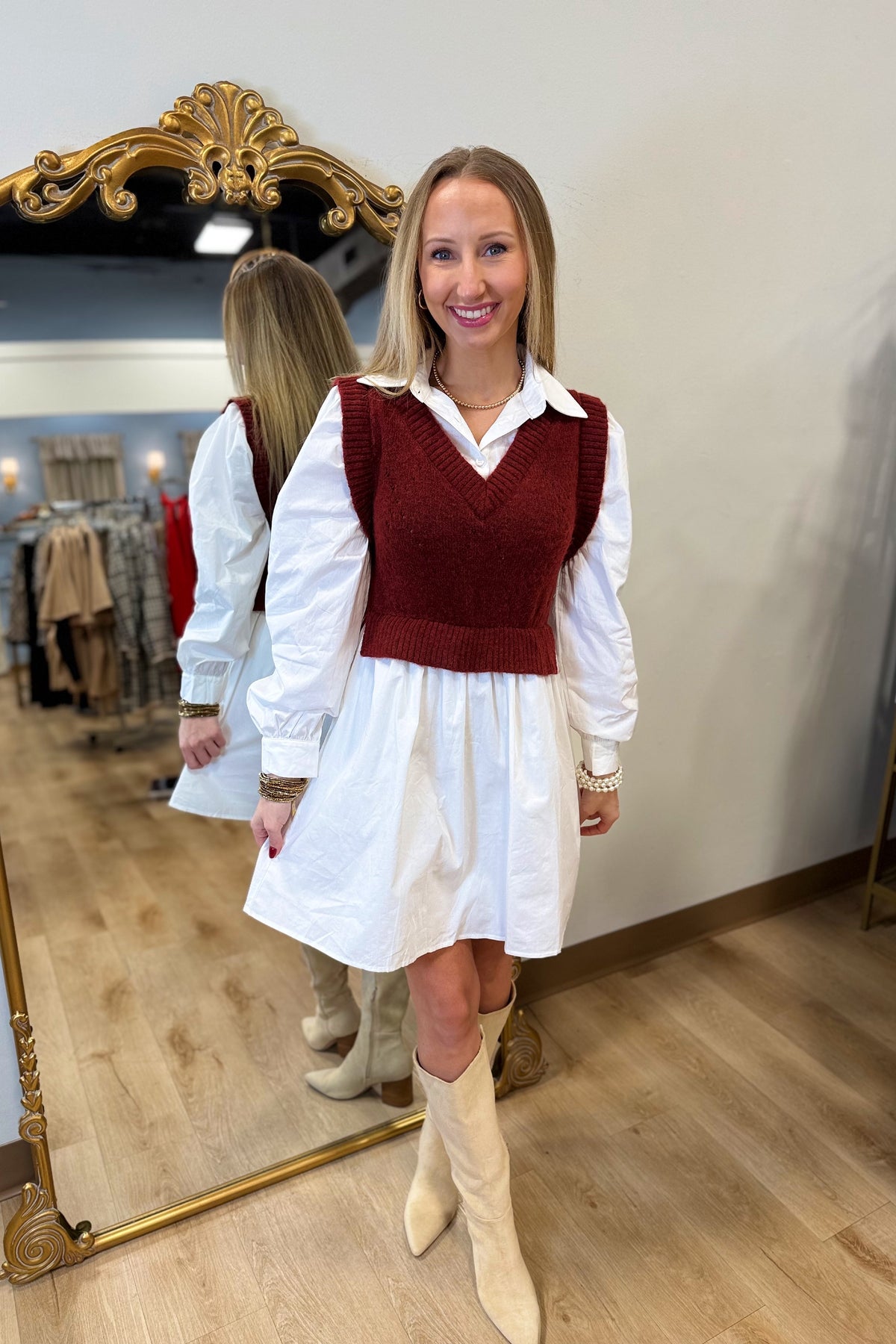 Jacquie the Label Isabelle Mini Dress Maroon