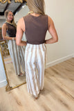 Striding Stripes Pant Tan